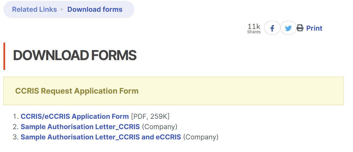 eCCRIS form